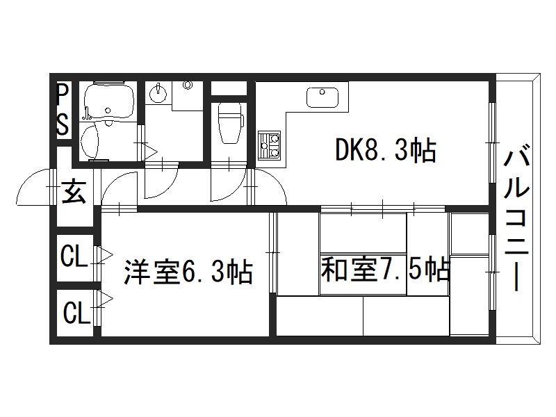 レジーナ桂 302号室 間取り