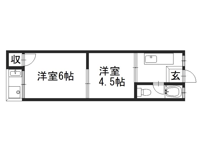 コーポ西茶屋 202号室 間取り