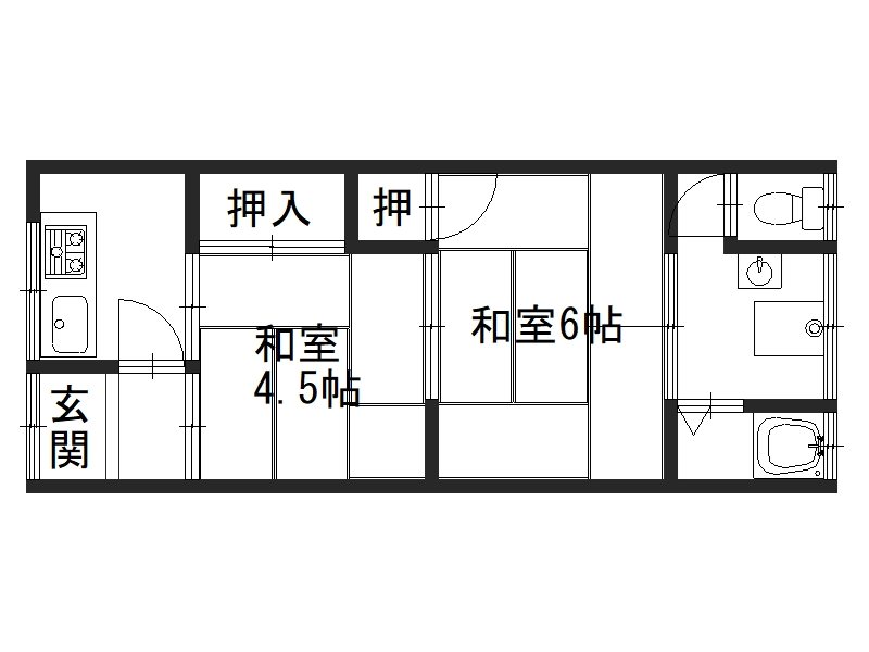 第二八ノ坪荘 203号室 間取り