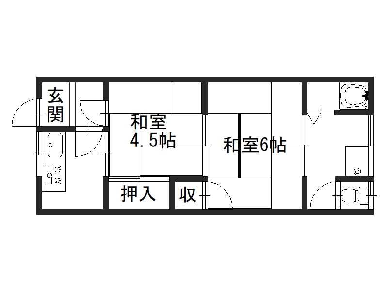 第一八ノ坪荘 105号室 間取り