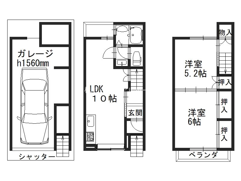 桂池尻町貸家 間取り