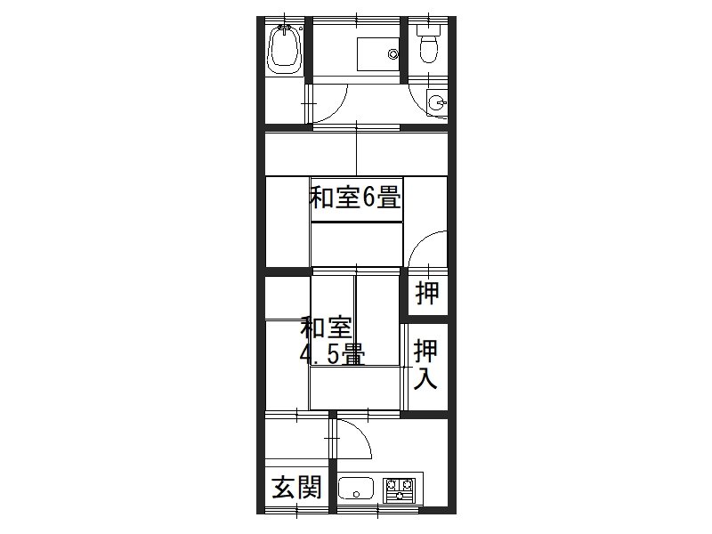 第二八ノ坪荘  102号室 間取り