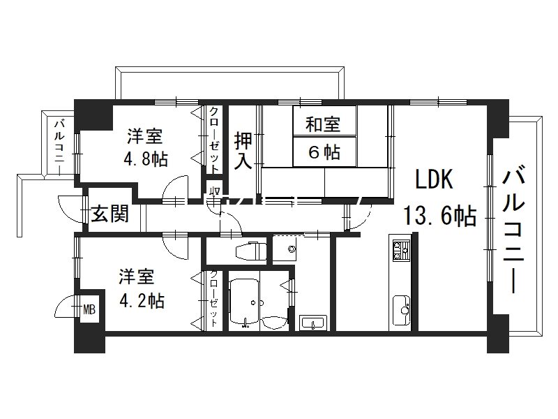 K-City桂川1番館  間取り