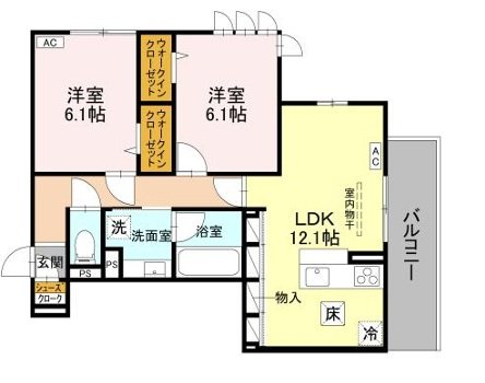 リヴェール京都桂 101号室 間取り