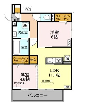 TORISIA殿城 205号室 間取り