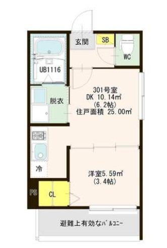 KayOto residence久世上久世町 301号室 間取り