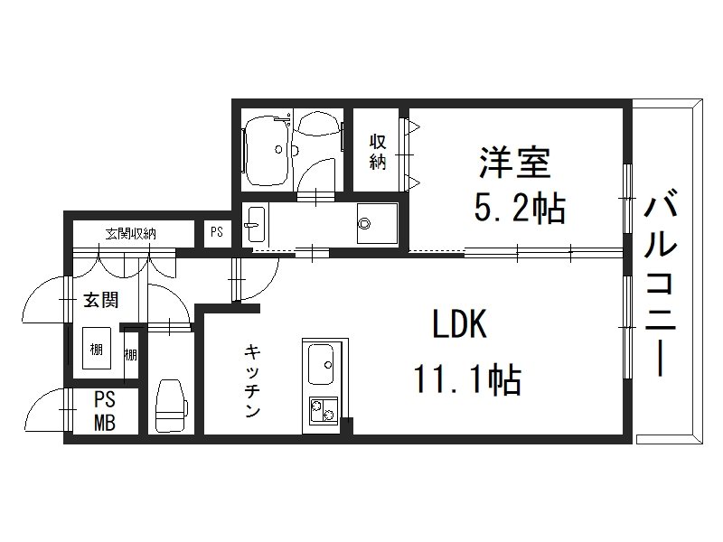 間取り グランシュ長岡京  間取り図