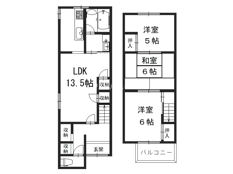 樫原前田町貸家 間取り