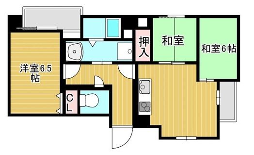 メイプルリーフ桂 203号室 間取り