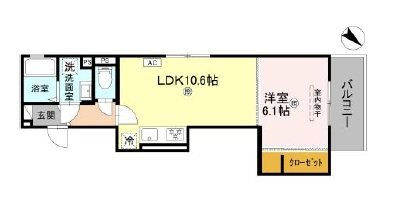 GRAMM桂北滝川C棟 202号室 間取り