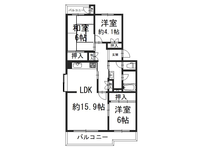 境谷西第二住宅17棟 間取り
