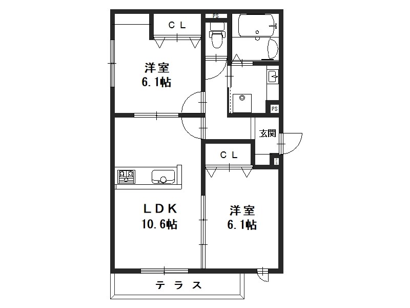 メゾンリーフ 101号室 間取り