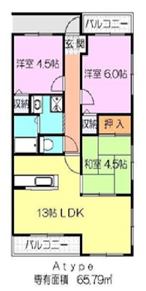 ハイエスト滝川 202号室 間取り