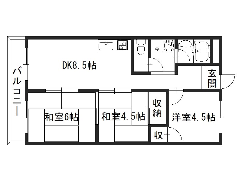 ハイツ桂　B棟 間取り