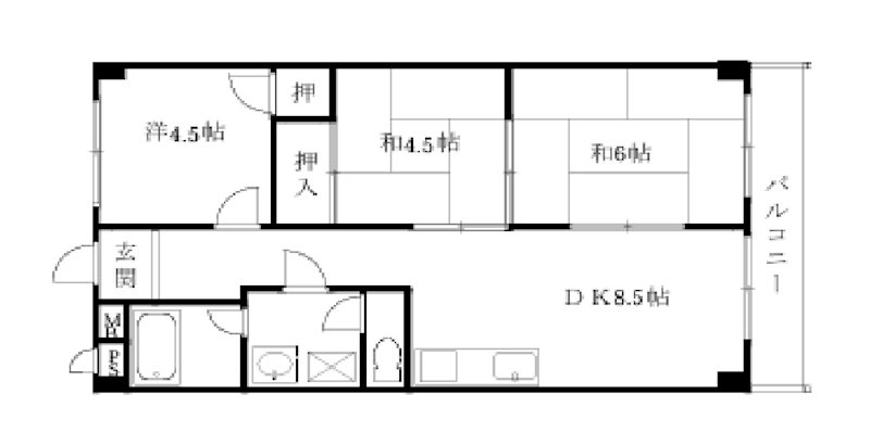 ハイツ桂　Ａ棟 間取り