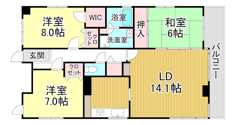 滋賀県野洲市冨波乙 間取り