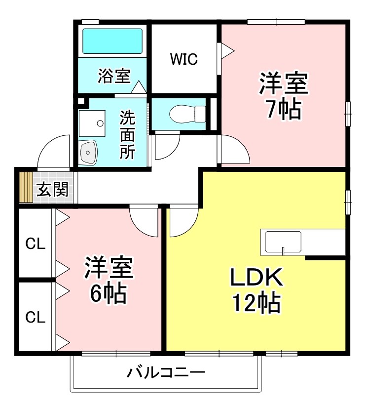 リビングタウン水口　E棟 間取り