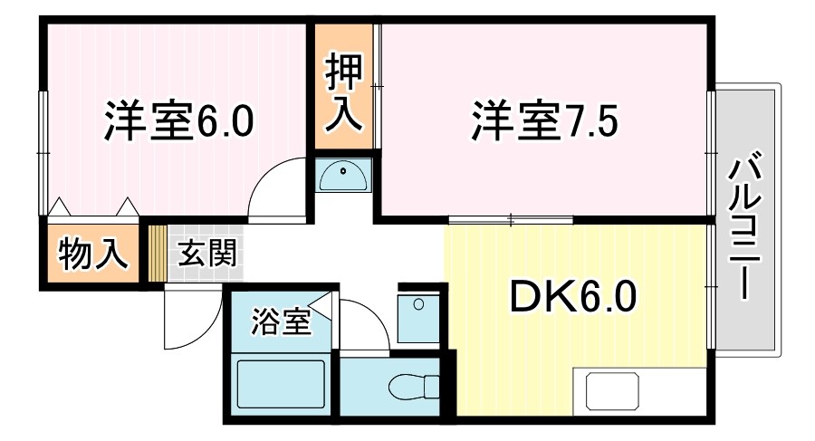 グリーンタウンハタケヤマ　B棟 間取り