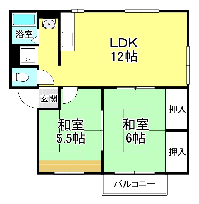 菩提樹ハイツD 間取り