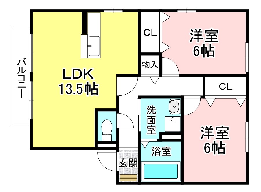 リビングタウン貴生川B棟 間取り