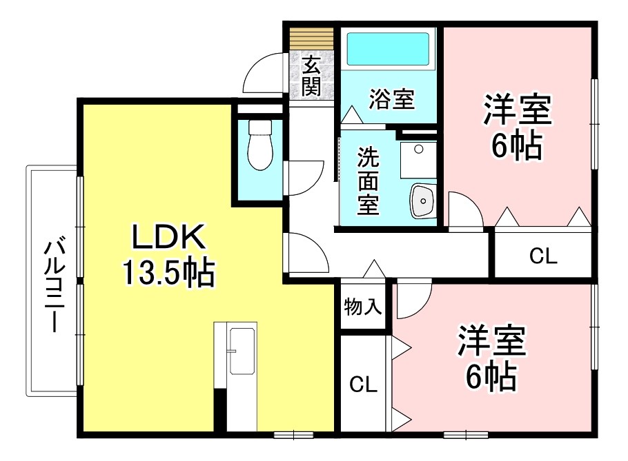 リビングタウン貴生川B棟 間取り