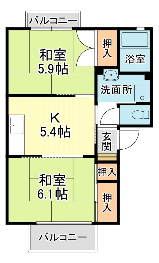 ユウハイツⅡ　Ｂ棟 間取り