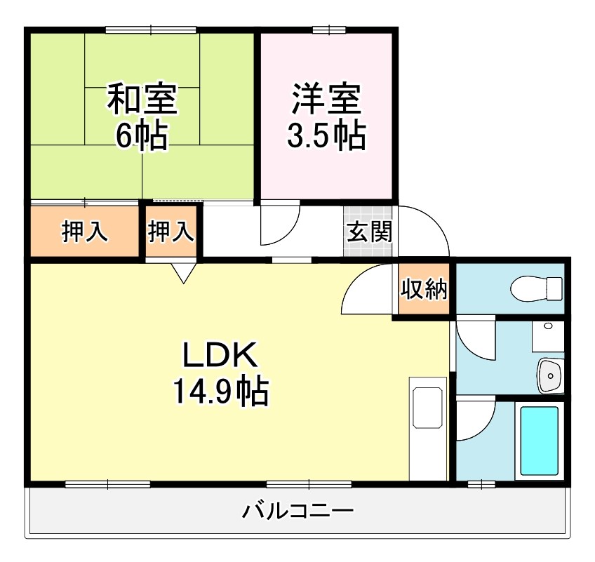 金ヶ森ハイツ 間取り