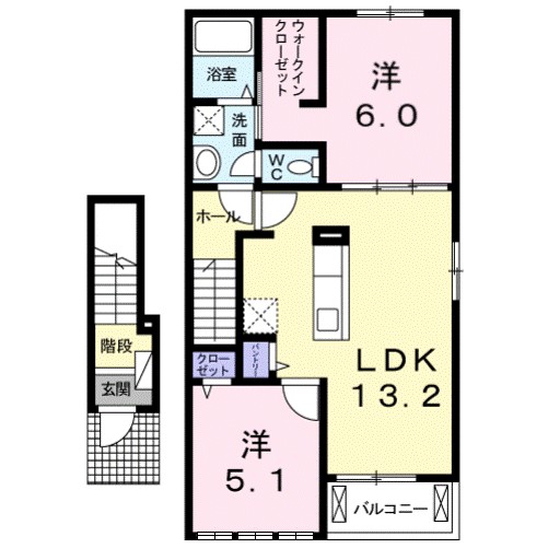 Ｃａｓａ　エスポワール　水口 間取り