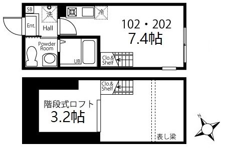 ハーミットクラブハウス南太田Ⅲ 間取り図