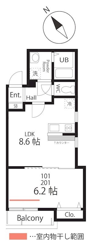 ハーミットクラブハウストゥギャザー鶴見岸谷 間取り図