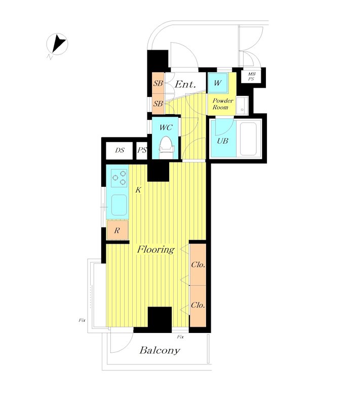 ﾗｲｵﾝｽﾞﾏﾝｼｮﾝ横浜ﾎﾟｰﾄﾋﾞｭｰ 907号室 間取り