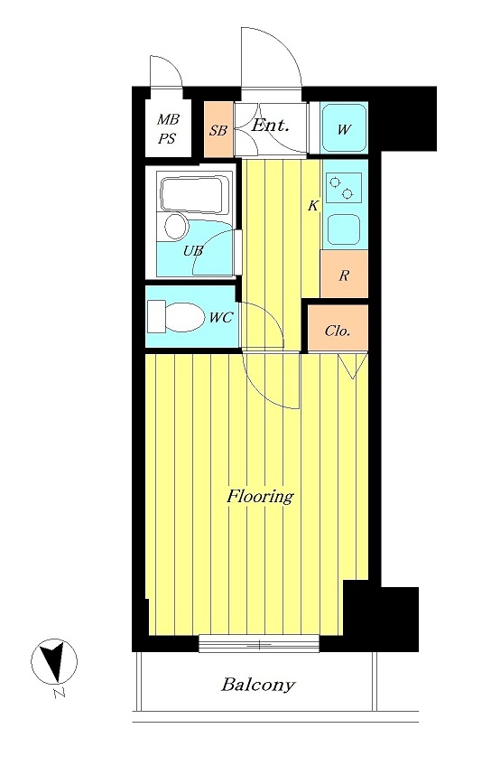 ｿｱﾌﾞｰﾙ御徒町ｺﾝﾌｫｰﾄ 202号室 間取り