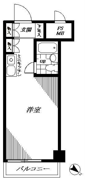 ﾗｲｵﾝｽﾞﾏﾝｼｮﾝ横浜和田町 309号室 間取り