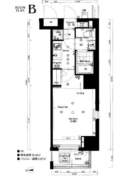 グランフォース秋葉原 502号室 間取り