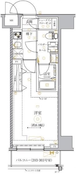 RELUXIA墨田八広 203号室 間取り