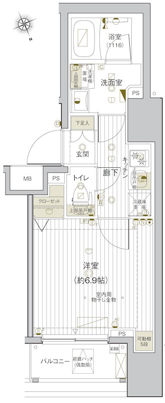 ｳﾞｧﾚｯｼｱ早稲田駅前ｼﾃｨ 401号室 間取り