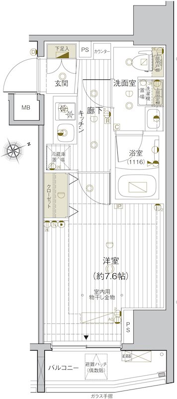 ｳﾞｧﾚｯｼｱ早稲田駅前ｼﾃｨ 903号室 間取り