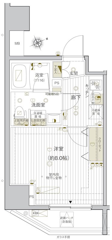 ｳﾞｧﾚｯｼｱ早稲田駅前ｼﾃｨ 504号室 間取り