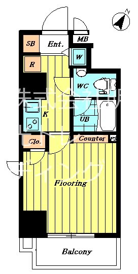 パレステュディオ六本木 803号室 間取り