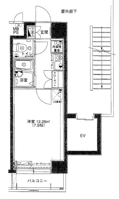 ｴｸｾﾘｱ文京池之端  401号室 間取り