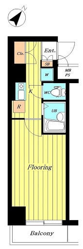 ｴｸｾﾘｱ文京池之端  401号室 間取り