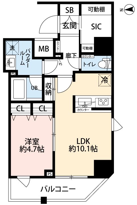 ｶﾞﾘｼｱ新宿NorthⅡ 1101号室 間取り