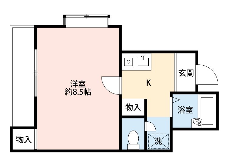 清水学生会館A館 208号室 間取り