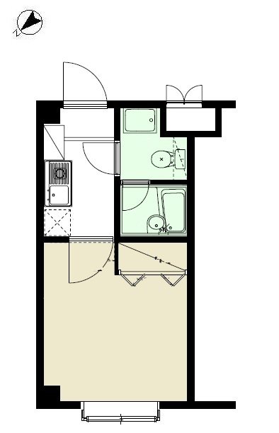 清水学生会館B館 211号室 間取り