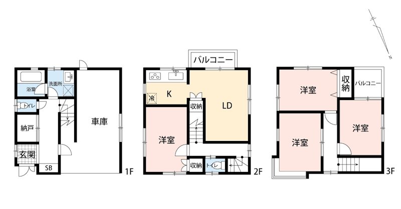 江戸川区南葛西2丁目16-9戸建 間取り図