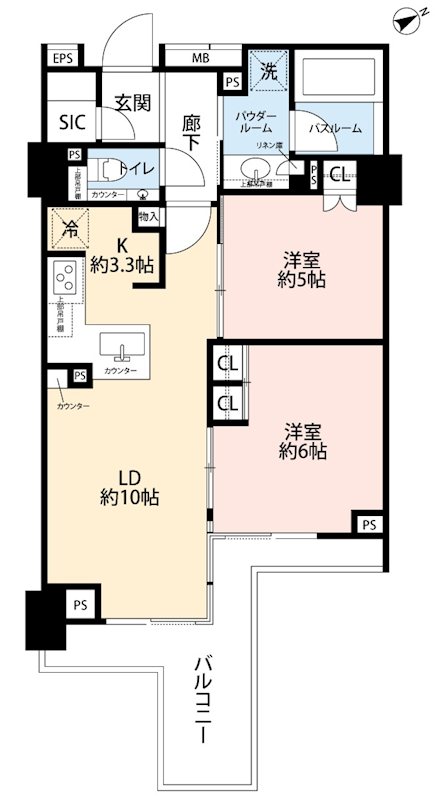 シティハウス二子玉川 307号室 間取り