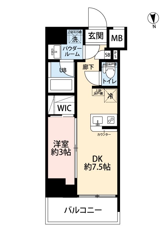 ｽﾊﾟｼｴ新板橋 503号室 間取り