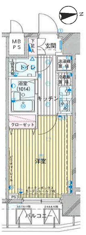 OLIO麻布十番 908号室 間取り