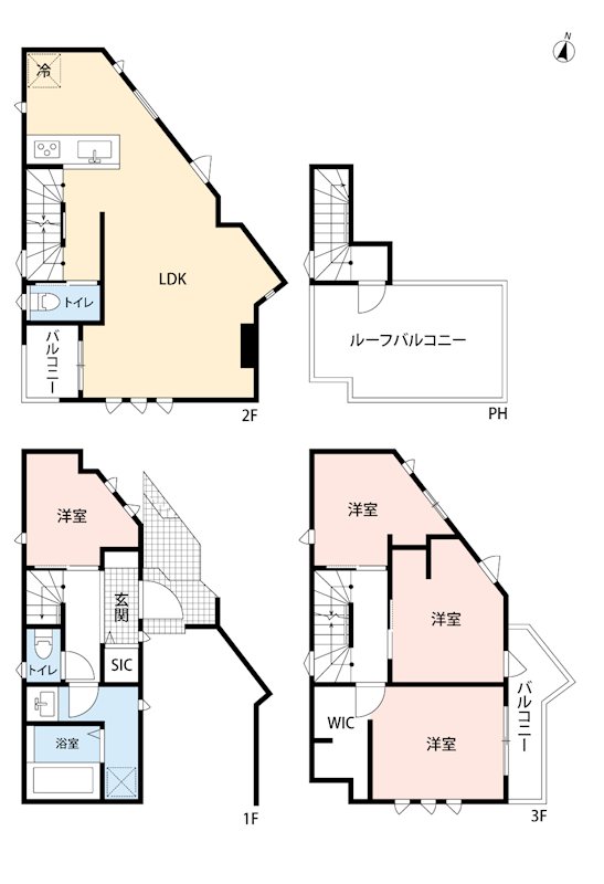 目黒区目黒本町1-2-2戸建 間取り