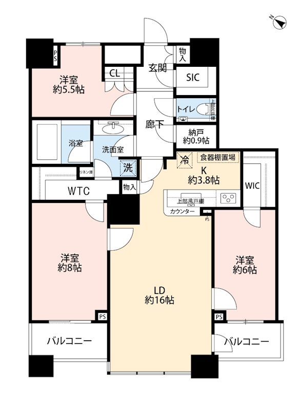 THE  TOKYO  TOWERS  MID TOWER 4311号室 間取り